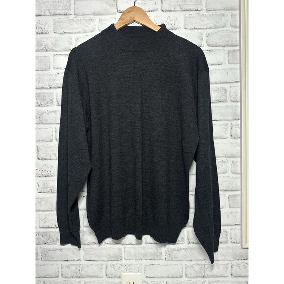 Joseph & Lyman old money gray sweater extra fine wool men’s size L dark academia - Picture 1 of 7